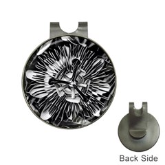 Black And White Passion Flower Passiflora  Hat Clips With Golf Markers