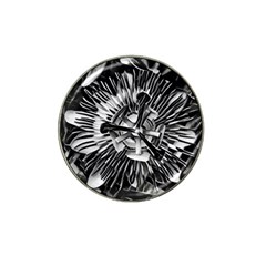 Black And White Passion Flower Passiflora  Hat Clip Ball Marker