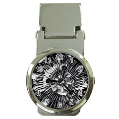 Black And White Passion Flower Passiflora  Money Clip Watches