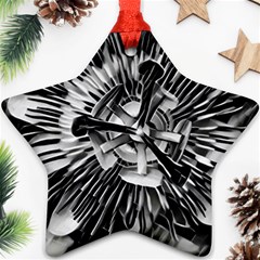 Black And White Passion Flower Passiflora  Star Ornament (two Sides) 