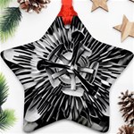 Black And White Passion Flower Passiflora  Star Ornament (Two Sides)  Front