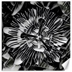 Black And White Passion Flower Passiflora  Canvas 20  X 20   by yoursparklingshop