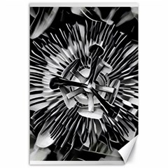 Black And White Passion Flower Passiflora  Canvas 24  X 36  by yoursparklingshop