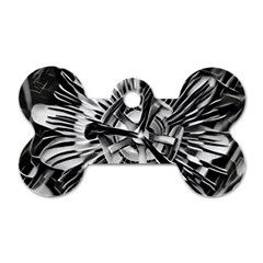 Black And White Passion Flower Passiflora  Dog Tag Bone (one Side)