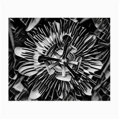 Black And White Passion Flower Passiflora  Small Glasses Cloth (2-side)