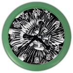 Black And White Passion Flower Passiflora  Color Wall Clocks Front