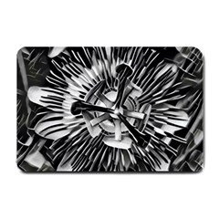 Black And White Passion Flower Passiflora  Small Doormat 