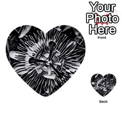 Black And White Passion Flower Passiflora  Multi-purpose Cards (heart)  by yoursparklingshop