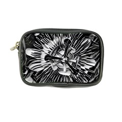 Black And White Passion Flower Passiflora  Coin Purse