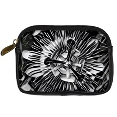 Black And White Passion Flower Passiflora  Digital Camera Cases