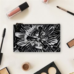 Black And White Passion Flower Passiflora  Cosmetic Bag (small) 