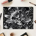 Black And White Passion Flower Passiflora  Cosmetic Bag (XL) Back