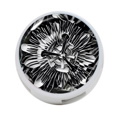 Black And White Passion Flower Passiflora  4-port Usb Hub (one Side) by yoursparklingshop