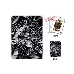 Black And White Passion Flower Passiflora  Playing Cards (mini) 