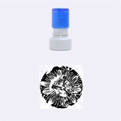 Black And White Passion Flower Passiflora  Rubber Round Stamps (small)