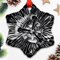 Black And White Passion Flower Passiflora  Snowflake Ornament (2-side)