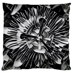 Black And White Passion Flower Passiflora  Large Cushion Case (two Sides)