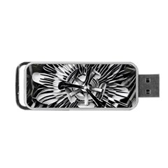 Black And White Passion Flower Passiflora  Portable Usb Flash (one Side) by yoursparklingshop