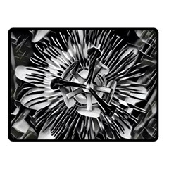 Black And White Passion Flower Passiflora  Double Sided Fleece Blanket (small) 