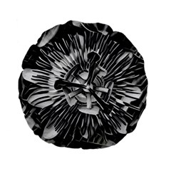 Black And White Passion Flower Passiflora  Standard 15  Premium Flano Round Cushions