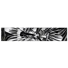 Black And White Passion Flower Passiflora  Flano Scarf (small)