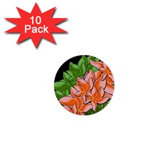 Decorative Flowers 1  Mini Buttons (10 Pack) 