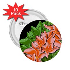 Decorative Flowers 2 25  Buttons (10 Pack) 