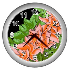 Decorative Flowers Wall Clocks (silver) 