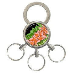 Decorative Flowers 3-ring Key Chains