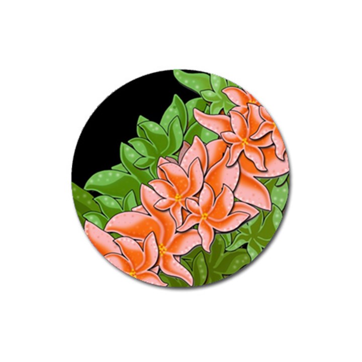 Decorative flowers Magnet 3  (Round)