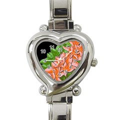 Decorative Flowers Heart Italian Charm Watch