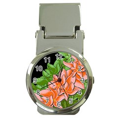 Decorative Flowers Money Clip Watches