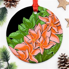 Decorative Flowers Round Ornament (two Sides) 