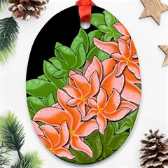 Decorative Flowers Oval Ornament (two Sides)