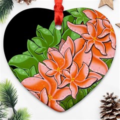 Decorative Flowers Heart Ornament (2 Sides) by Valentinaart