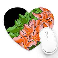 Decorative Flowers Heart Mousepads by Valentinaart