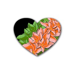 Decorative Flowers Rubber Coaster (heart) 