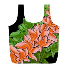 Decorative Flowers Full Print Recycle Bags (l) 