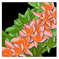 Decorative Flowers Large Satin Scarf (square)