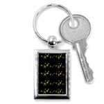 Yellow elegant Xmas snowflakes Key Chains (Rectangle)  Front