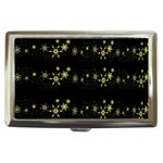 Yellow elegant Xmas snowflakes Cigarette Money Cases Front