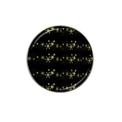 Yellow elegant Xmas snowflakes Hat Clip Ball Marker (10 pack)