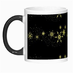 Yellow elegant Xmas snowflakes Morph Mugs