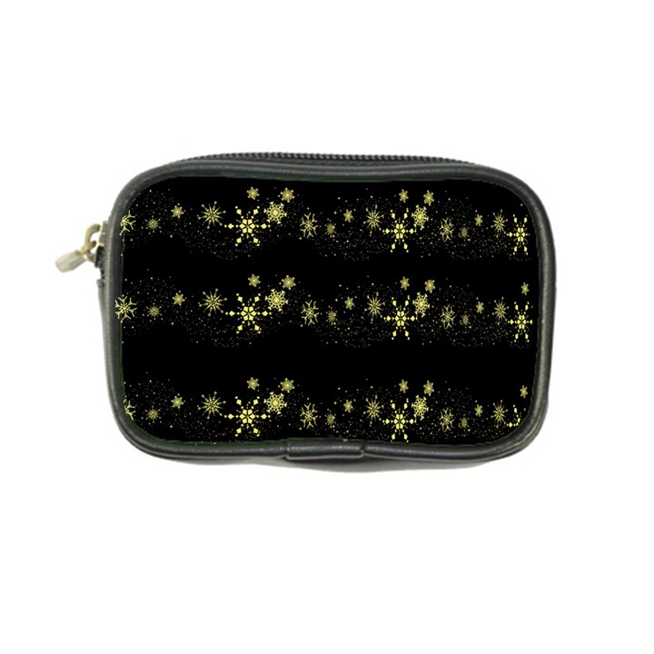 Yellow elegant Xmas snowflakes Coin Purse