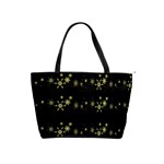 Yellow elegant Xmas snowflakes Shoulder Handbags Front