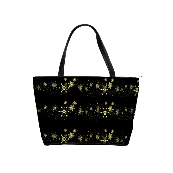 Yellow elegant Xmas snowflakes Shoulder Handbags