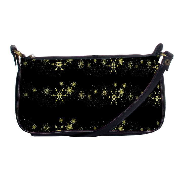 Yellow elegant Xmas snowflakes Shoulder Clutch Bags