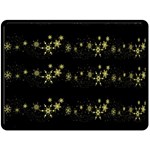 Yellow elegant Xmas snowflakes Fleece Blanket (Large)  80 x60  Blanket Front