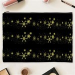 Yellow elegant Xmas snowflakes Cosmetic Bag (XXXL)  Front