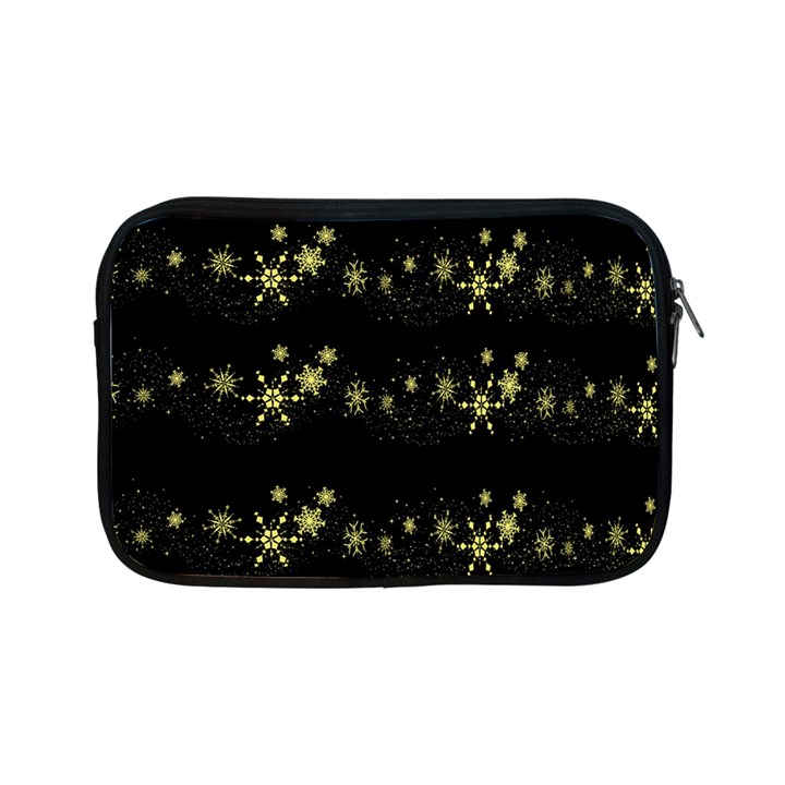 Yellow elegant Xmas snowflakes Apple iPad Mini Zipper Cases